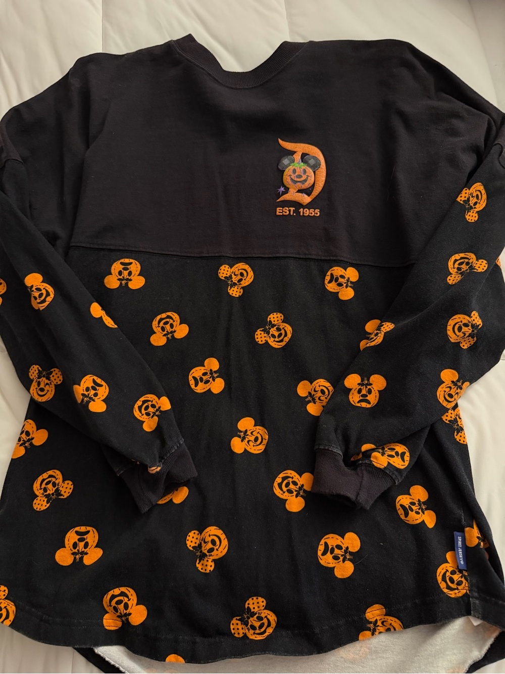 Disney Black & Orange Halloween Mickey Pullover Sweatshirt